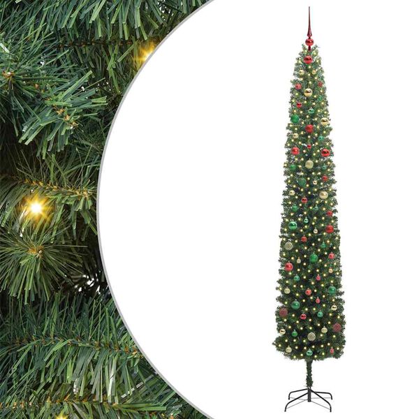 vidaXL Artificial Christmas Tree with 300 LEDs with Stand Green 300 cm
