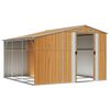 vidaXL Garden Shed Light Brown 277x279x179 cm Galvanised Steel