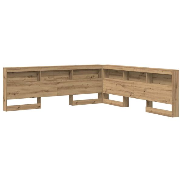vidaXL Storage Headboard with Shelf Artisan Oak 180 cm Engineered Wood