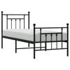 vidaXL Metal Bed Frame without Mattress with Footboard Black 75x190cm