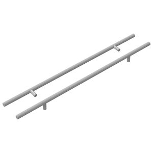 vidaXL Handle 2 pcs Silver 500 mm Steel
