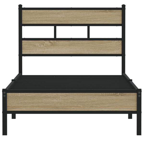 vidaXL Bed Frame without Mattress Sonoma Oak 100x190 cm Engineered Wood