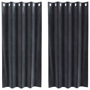 vidaXL Blackout Curtains 2 pcs Dark Grey 140 x 175 cm Velvet