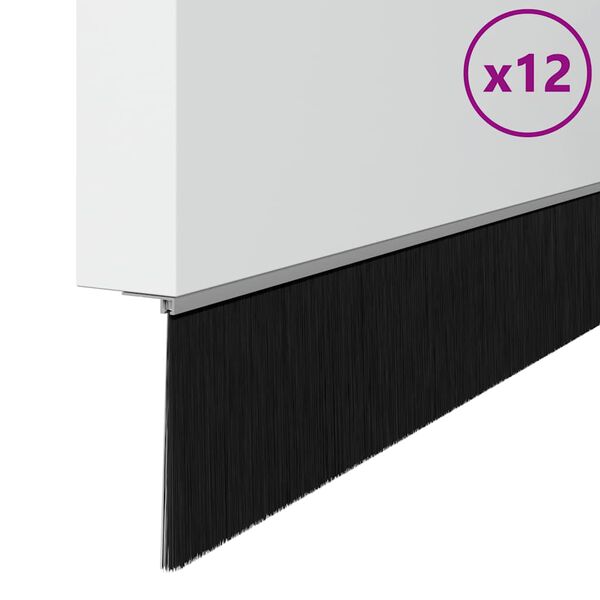 vidaXL Screw-on Door Brush Seals 12 pcs Silver 100 cm Aluminium Alloy