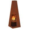 vidaXL Fire Pit Brown 35 x 35 x 100 cm Weather Steel