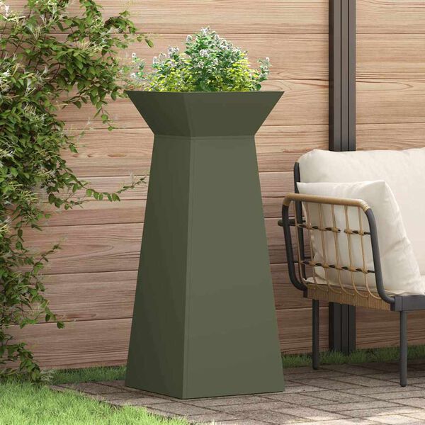 vidaXL Pillar Planter Olive 40 x 40 x 100 cm