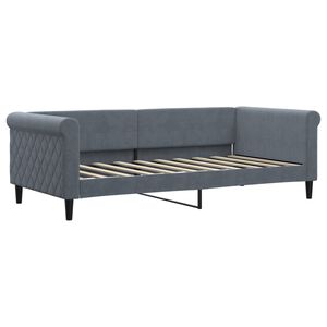vidaXL Daybed with Mattress Blue Dark Grey 90x190 cm Velvet