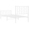 vidaXL Metal Bed Frame without Mattress with Footboard White 80x200cm