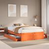 vidaXL Bed Frame without Mattress with Drawers Wax Brown 150x200 cm King Size Solid Wood Pine
