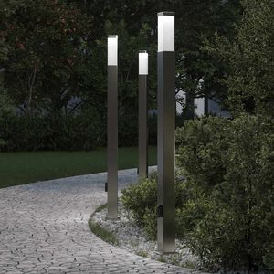 vidaXL Bollard Lights with Outlet 3 pcs 110 cm Stainless Steel IP44