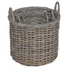 vidaXL Planter Basket with Storage 3 pcs Kubu Grey Kubu Rattan