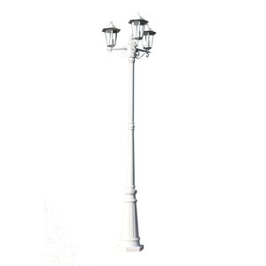 vidaXL Garden Light Post 3-arms 215 cm White Aluminium