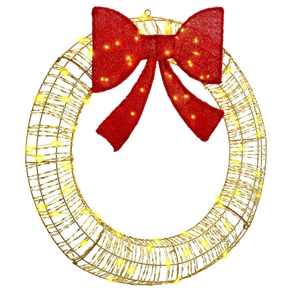 vidaXL Wreath with 80 LEDs Warm white 91 x 91 x 9 cm PET