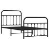 vidaXL Metal Bed Frame without Mattress with Footboard Black 100x190cm