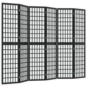 vidaXL Folding 6-Panel Room Divider Japanese Style 240x170 cm Black