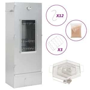 vidaXL BBQ Oven Smoker with Cold Smoke Generator Galvanised Steel