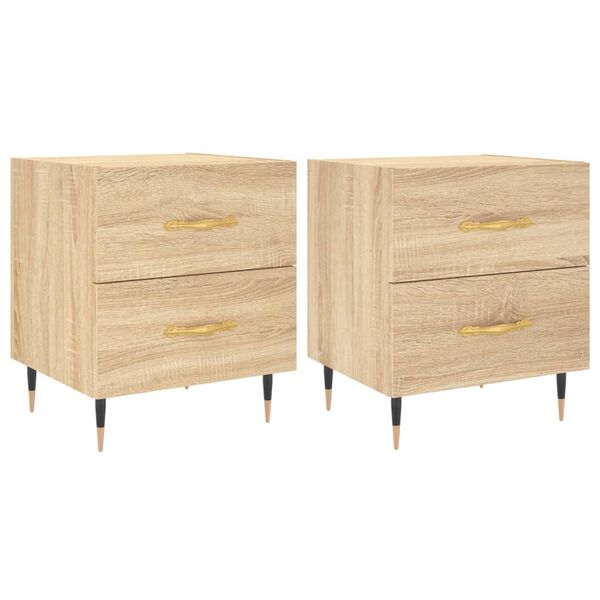 vidaXL Bedside Cabinets 2 pcs Sonoma Oak 40x35x47.5 cm Engineered Wood
