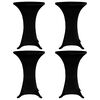 vidaXL Standing Table Cover &Oslash;80 cm Black Stretch 4 pcs