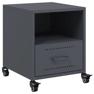 vidaXL Bedside Cabinet Anthracite 36x39x43,5 cm Steel
