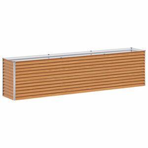 vidaXL Garden Raised Bed Light Brown 290 x 50 x 68 cm Galvanised Steel