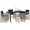 vidaXL Garden Dining Set 5 pcs Light Grey Poly Rattan