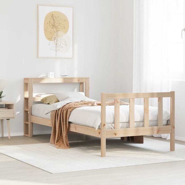 vidaXL Bed Frame without Mattress 90x190 cm Single Solid Wood Pine
