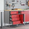 vidaXL Work Cabinet with Drawer 2 pcs Red and Grey 75 x 45 x 85 cm