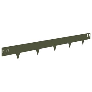 vidaXL Lawn Edging 10 pcs 100 x 12 cm Steel Olive Green