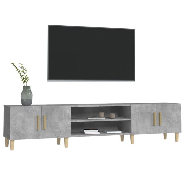 vidaXL TV Cabinet Concrete Grey 180x31.5x40 cm Engineered Wood