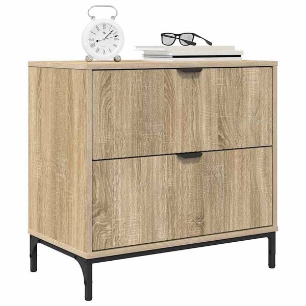 vidaXL Bedside Table Sonoma oak 63.5 x 36 x 61 cm Engineered wood