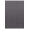 vidaXL 3-Door Wardrobe High Gloss Grey 120x50x180 cm Engineered Wood