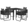 vidaXL Garden Dining Set 5 pcs Black and Anthracite Poly Rattan