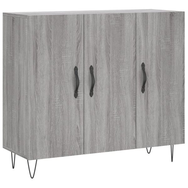 vidaXL Sideboard Grey Sonoma 90x34x80 cm Engineered Wood