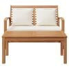 vidaXL Garden Sofa Set Natural Solid teak wood