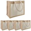vidaXL Jute Handbags with Pocket 5 pcs 26 x 22 x 14 cm 100% Tossa Jute