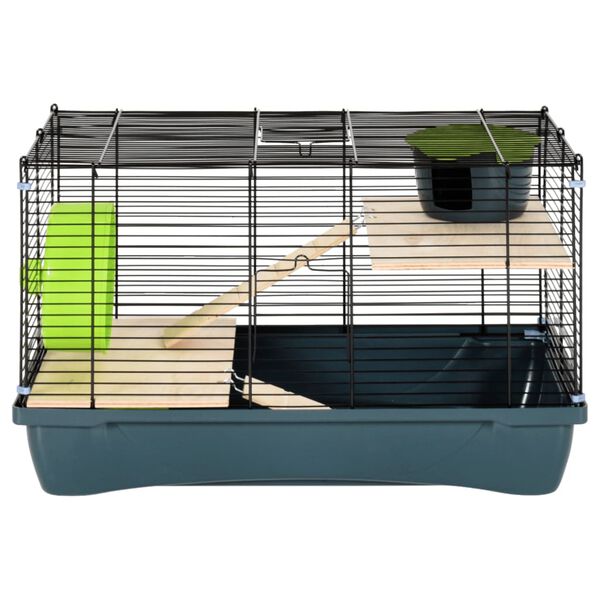 vidaXL Hamster Cage Grey 58x32x36 cm Polypropylene and Metal