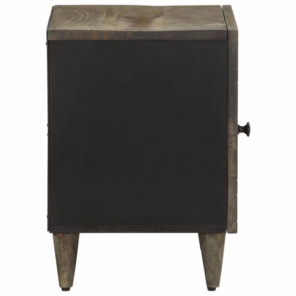 vidaXL Bedside Cabinet Light Grey 40x33x46 cm Solid Wood Mango