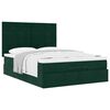 vidaXL Ottoman Bed with Mattresses Dark Green 140x200cm Velvet