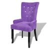 vidaXL Dining Chair with Armrests Purple Velvet