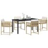 vidaXL Garden Dining Set 5 pcs Beige Poly Rattan