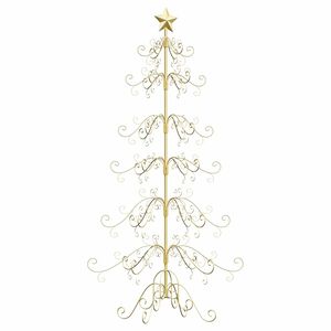 vidaXL Metal Christmas Tree with Stand Gold 180 cm Powder-coated steel