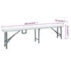 vidaXL Folding Garden Table with 2 Benches 180 cm Steel and HDPE White
