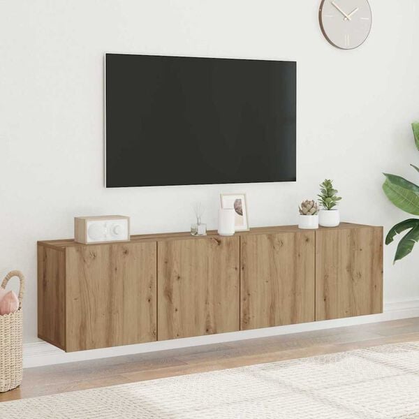 vidaXL TV Cabinets Wall-mounted 2 pcs Artisian Oak 80x30x41 cm