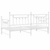 vidaXL Daybed Frame with Headboard White 100 x 200 cm Steel