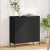 vidaXL Sideboard with Drawer Black 79.5 x 33 x 82 cm Engineered Wood
