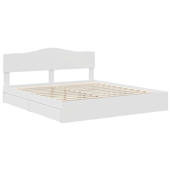vidaXL Storage Bed with Headboard White 200 x 200 cm Engineered Wood
