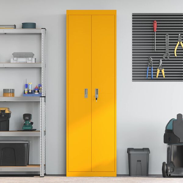 vidaXL Storage Cabinet 2 pcs Mustard Yellow 60 x 40 x200 cm