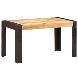 vidaXL Dining Table 140x70x76 cm Solid Rough Mango Wood