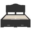 vidaXL Bed Frame with Headboard Black 120 x 200 cm Engineered Wood