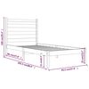 vidaXL Bed Frame without Mattress White Solid Wood 90x200 cm (810003+818401)